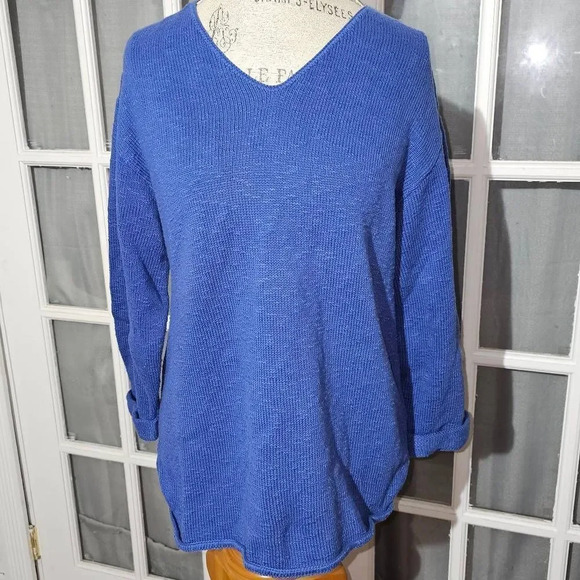 Vintage Misolli Womens Blue Knit V Neck Sweater‎ Small - Picture 1 of 4